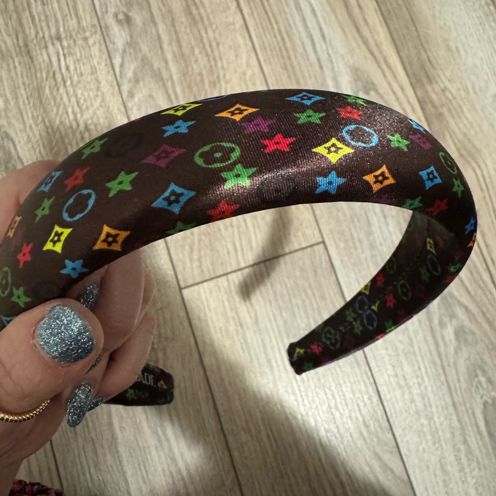 Multicolor Monogram Style Padded Fashion Headband